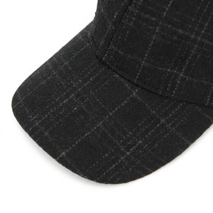 Wholesale Unisex <b>Black</b> Checked Cotton <b>Baseball</b> <b>Cap</b> Adjustable Fit Casual Style Four Seasons Wear - Product Image 4