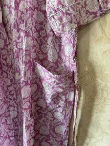 Bata Kimono de Algodón con Estampado de Bloques, Elegante Ropa de Estar para Mujer - Product Image 3