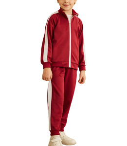 Ensemble uniforme scolaire en tricot polyester rouge pour garçons, vêtements d'école primaire - Product Image 4