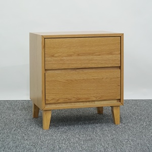 Mesa de Noche de Madera de Caucho con 2 Cajones, Mueble de Dormitorio Sencillo, Fabricación OEM/ODM Disponible, Muebles de Vietnam - Product Image 2