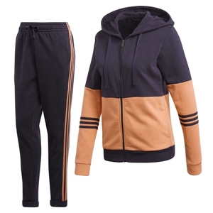 Ensemble de survêtement d'hiver pour femmes grandes tailles, couleur unie, avec sweat à capuche zippé et pantalon, 100% polyester, tenue décontractée pour la gym, vêtements de sport, ensemble de détente, ODM - Product Image 1