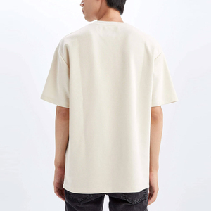 Camiseta de Hombre, Cuello Redondo, Manga Corta, Color Sólido, 100% Algodón, Corte Holgado, Estilo Casual Elegante, Tejido de Punto, Secado Rápido, Transpirable - Product Image 2