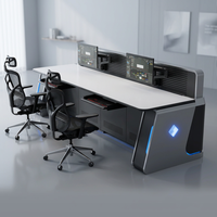 Console de salle de contrôle moderne : Poste de travail, mobilier de diffusion, console de centre de commande, solution de mise en page personnalisée