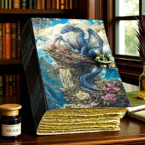 Diario de Cuero con Diseño de Dragón, Libro de Sombras Hecho a Mano con Cerradura, Cuaderno Gótico de Fantasía y Ocultismo - Product Image 2