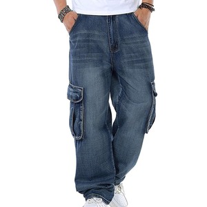 กางเกงยีนส์ทรงหลวมลำลองสำหรับผู้ชาย – กางเกงทำงานผ้าเดนิมสไตล์ฮิปฮอปพร้อมกระเป๋าคาร์โก้ กางเกงสไตล์สตรีท - Product Image 3