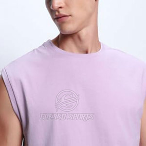 T-shirts unis personnalisés pour hommes, t-shirts sans manches respirants, t-shirts sans manches confortables - Product Image 5
