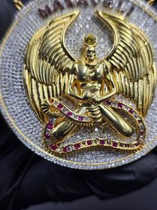 จี้รูปปีกนางฟ้ามาคาเวลี จี้ฮิปฮอปประดับเพชร จี้เงินแท้ 925 สไตล์ทูพัค จี้แร็ปเปอร์แบบหรูหรา - Product Image 2