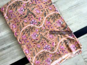 Tissu artisanal indien traditionnel imprimé au bloc, 100 % coton : tissu de couture écologique à teinture naturelle pour la décoration intérieure - Product Image 4