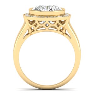 Anillo de Boda REYES Personalizable de Plata de Ley 925 con Corte Ovalado de Moissanita de 5.27ct, Chapado en Oro de 14K, Joyería Fina Personalizada - Product Image 4