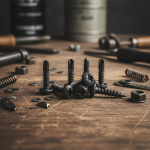 แหวนรองหัวเหล็กคาร์บอนเคลือบดำ PDC 11 แบบเจาะปลาย ฟิลลิปส์ไดรฟ์ ขนาดนิ้ว เกรด 4.8 6.8 เกลียวมาตรฐาน DIN/ISO - Product Image 1