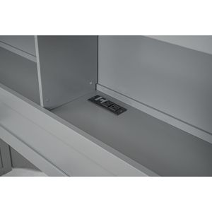 Letto matrimoniale grigio con piattaforma, cassetti e prese USB - Product Image 3