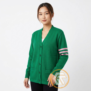 Alpha personnalisé |   Cardigans grecs décontractés d'hiver pour femmes, brodés en acrylique Kapa, avec appliques, boutonnés, de haute qualité - Product Image 2