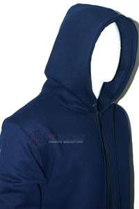 Premium Navy Fleece Tracksuit <b>Set</b> Heavyweight Organic Cotton Oversized Hooded Anti-Static Streetwear Sportswear Custom Logo OEM - Product Image 3
