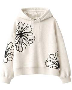 Conjunto de Sudadera con Capucha y Pantalones Deportivos de Algodón y Poliéster para Mujer, Estampado Floral, Sudadera con Capucha, Pantalones con Cintura Elástica, Ropa Casual para Invierno - Product Image 1