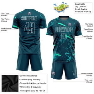 Uniforme de fútbol personalizado, camiseta y pantalones cortos para hombre, transpirable, de secado rápido, ropa deportiva de fútbol. - Product Image 6
