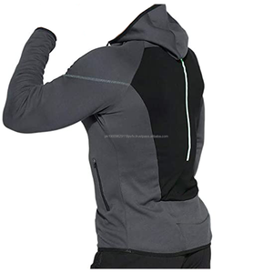 Nouveau sweat à capuche à manches longues design personnalisé pour hommes avec fermeture éclair et poche brodée motif solide saison d'hiver col à capuche - Product Image 3