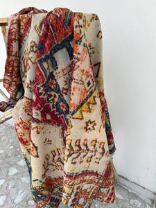 Handcrafted Persian Kantha <b>Quilt</b> Vintage Cotton Bedspread Reversible <b>Throw</b> Blanket Ethnic Bohemian Decor - Product Image 2