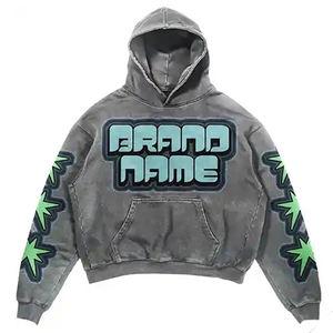 Sudadera con Capucha Oversize de Algodón Felpa de Alta Calidad, Estilo Streetwear, Lavado Ácido, Corte Holgado y Efecto Desgastado - Product Image 6