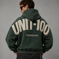 Sweat-shirt à capuche zippé pour homme, personnalisé avec logo OEM, en molleton épais 380 GSM, coupe oversize ample, grande taille, style streetwear