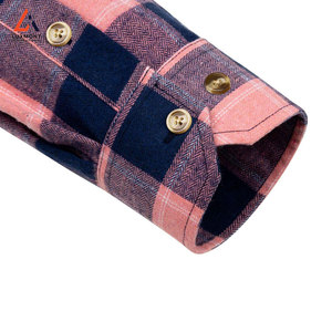 Chemise en flanelle pour homme 100% coton écologique avec logo personnalisé, séchage rapide, respirante, manches longues, coupe classique - Product Image 3