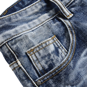 <b>Mens</b> Vintage Distressed Denim <b>Shorts</b> Ripped Casual Summer Polyester Breathable Mid <b>Knee</b> <b>Length</b> Regular Fit Washed Five Pocket - Product Image 3