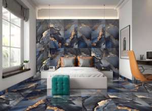 LEXONA SPLENDID AZUL, Azulejos de Porcelana con Superficie Reflectante Elegante, 800x1600, 1200x1800, 750x1500mm, Diseño Moderno, Resistente al Desgaste - Product Image 2