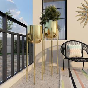 Maceta Redonda de Metal Premium, Elegante Soporte para Plantas de Diseño, Ideal para Interiores, Exteriores, Jardín, Balcón y Decoración del Hogar - Product Image 2