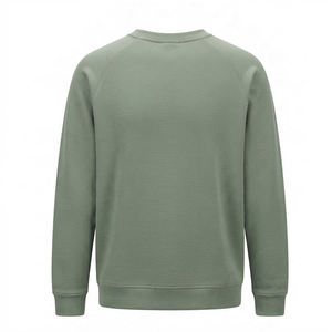 Suéter de Punto para Hombre, Cuello Redondo, Color Verde Oliva, Corte Regular, Color Sólido, Ropa Casual de Invierno, 100% Algodón, 280 Gramos - Product Image 5