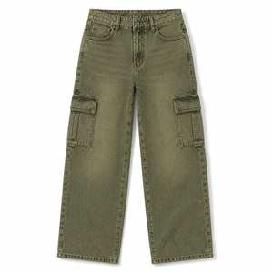 Jean Cargo Boyfriend Femme Taille Mi-Haute Coupe Ample Poches Utilitaires Denim Délavé Foncé/Clair Streetwear Baggy Pantalon Tendance Hiver - Product Image 3