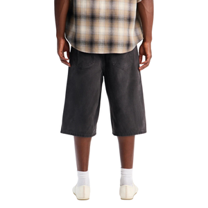Shorts en jean noir pour homme, respirants, coupe mi-ample, longueur genou, en coton, décontractés, style streetwear, classiques, cinq poches, tendance estivale - Product Image 2