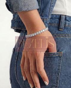 Espléndida Pulsera de Tenis con Diamantes Cultivados en Laboratorio de Corte Ovalado y Peso Total en Quilates, Fabricada por Expertos de Forma Sostenible - Product Image 4