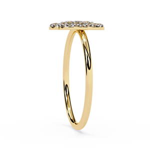 แหวนเพชรทองคำขาวสำหรับผู้หญิง ดีไซน์คลาสสิก ประดับเพชรทรงกลมบริลเลียนท์คัทตรงกลางและดีไซน์แบบฮาโล เหมาะสำหรับเป็นของขวัญในโอกาสหมั้นหรือวันครบรอบ - Product Image 3
