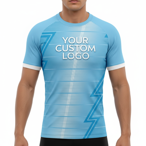 High Quality Men's Short Sleeve <b>Compression</b> <b>Shirt</b> Heat-Transfer Printing Breathable Quick Dry Premium Quality Sun Protection Tee - Product Image 1