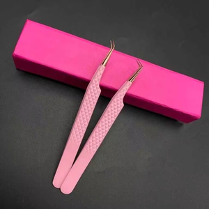 Pince à cils courbée de haute précision en acier inoxydable, outil de beauté pour extensions de cils - Product Image 1