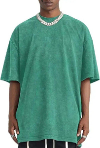 Camiseta OEM personalizada con lavado ácido, estilo vintage, de algodón lavado, streetwear, corte regular, alta calidad, informal, 100% algodón, manga corta - Product Image 3