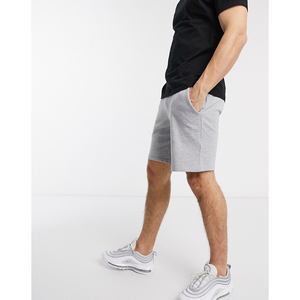 Men's Gray Cotton Bermuda <b>Shorts</b> Mid Waist Elastic With Pockets Casual Style Breathable Knitted Fabric - Product Image 1