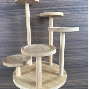 5 Tier Wooden Tabletop Plant <b>Stand</b> Small Tiered Plant Holder for Home Office Balcony Decor - Product Image 4