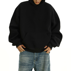Sudadera con capucha de algodón orgánico con efecto desgastado, parche de aplique personalizado, bolsillo canguro y cordón, estilo streetwear, venta al por mayor - Product Image 4