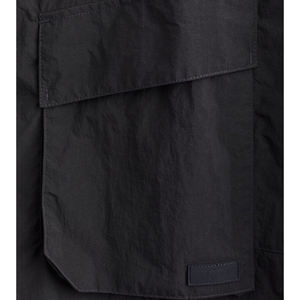 Pantalones Cortos Cargo Negros para Hombre, Cintura Media, Cordón Ajustable, Secado Rápido, Tela Oxford, Estilo Casual, Largo Bermuda - Product Image 6