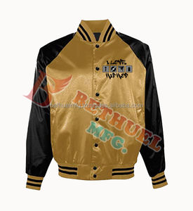<b>Vintage</b> Retro High Quality Baseball <b>Jacket</b> for Men Custom Plus Size Satin <b>Varsity</b> Style Winter <b>Jacket</b> For Men - Product Image 1