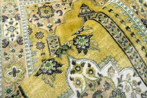 Best Quality Medium Gold Viscose Islamic Namaz Rug Soft Luxury <b>Prayer</b> <b>Mat</b> for Home Office Mosque Use Available for Sale - Product Image 2