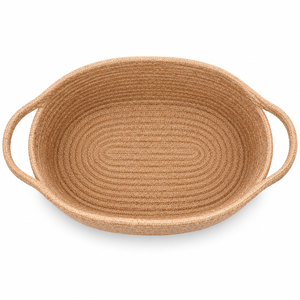 Customize Oval 100% Woven Jute Rope Eco-Friendly Rustic Multifunction Nursery <b>Toy</b> Organizer Storage <b>Basket</b> Handles Towels <b>Toys</b> - Product Image 3