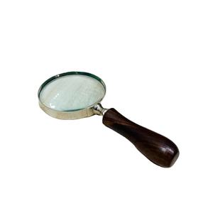 Loupe grossissante de 3 pouces en finition nickel avec poignée ronde en bois - Product Image 1