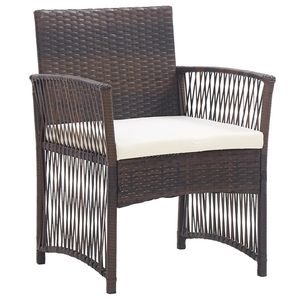 2 pz poltrone da Patio in Poly Rattan marrone con cuscini sedie da giardino - Product Image 2