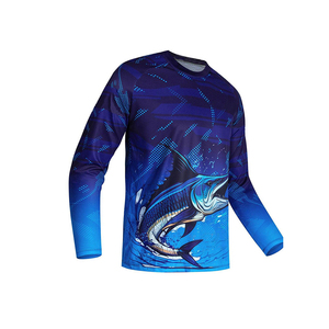 Chemise de pêche à manches longues pour homme avec imprimé dauphin, protection anti-UV UPF 50, haut en polyester imprimé par sublimation - Product Image 4