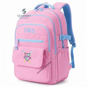 Gamma Phi Delta Sorority <b>Backpack</b> Stylish Bookbag Durable Cordura Daypack Large Capacity Rucksack Casual Travel Pack <b>For</b> <b>Women</b> - Product Image 2