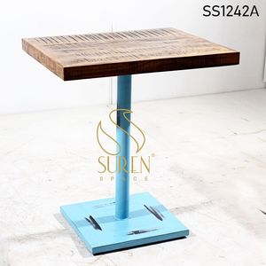 Exclusive Designer Unique Indian Traditional <b>Rounded</b> Style Eco-Friendly Wood Top Iron Commercial Restaurant Hotel <b>Dining</b> <b>Table</b> - Product Image 1