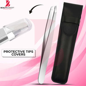 Perfectas para dar forma, pinzas de acero inoxidable con agarre antideslizante y punta inclinada para un aseo preciso y modelado de cejas. - Product Image 2