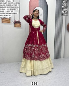 Vestido Anarkali Bandhani Noorjahan Elegante, Largo hasta el Suelo, Bordado, en Tela Simar, con Capas, para Bodas Indias/Pakistaníes, Fiestas y Diwali - Product Image 3