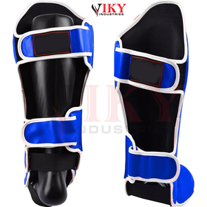 Protège-tibias et protège-pieds bleus pour MMA, Muay Thai, Kickboxing, Boxe, Arts Martiaux, avec ajustement confortable et construction durable - Product Image 5